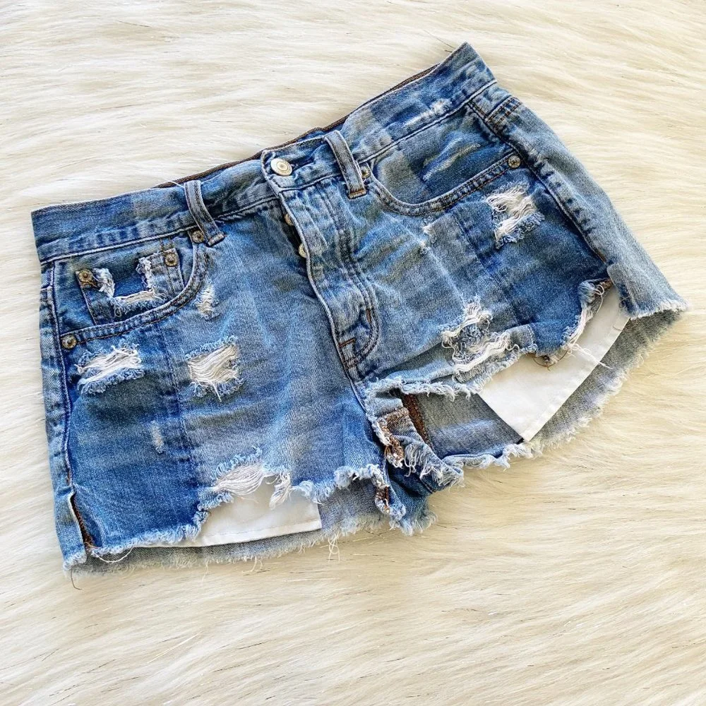 American Eagle Shadow Pocket Denim Cutoff Shorts - Picture 10 of 10